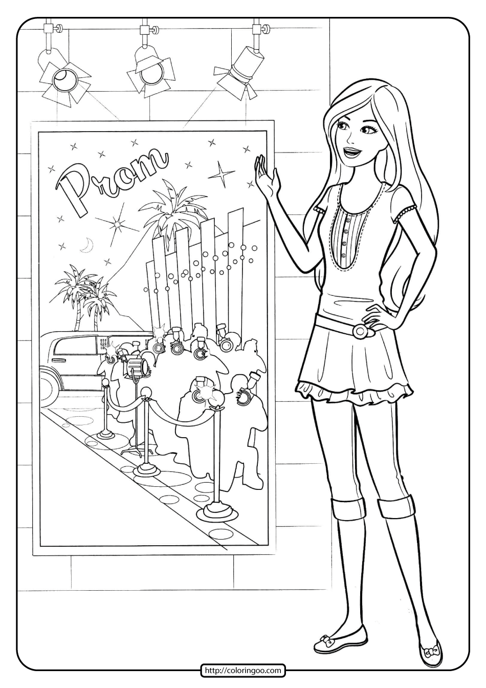 creative barbie prom coloring pages printable jpg