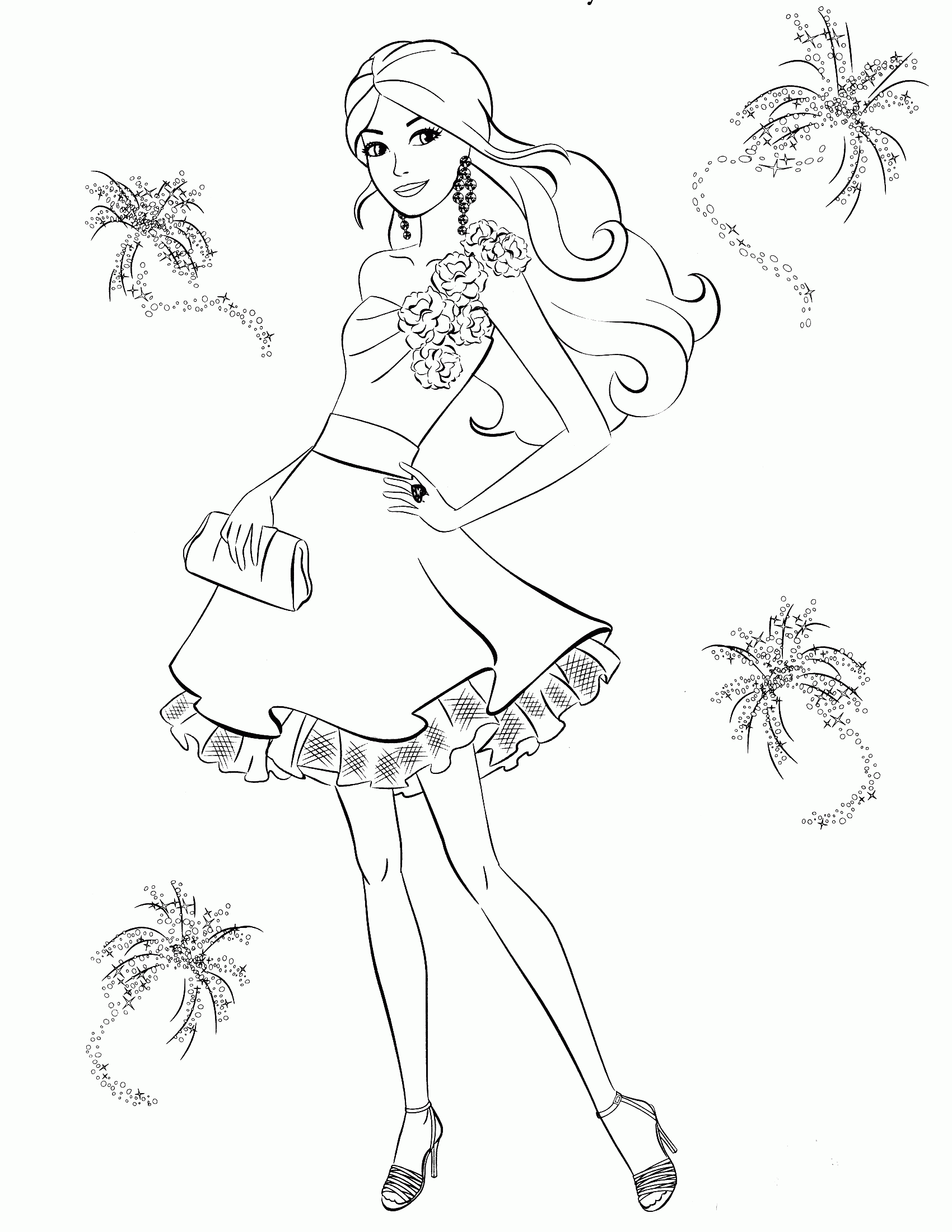 creative barbie prom coloring pages printable jpg