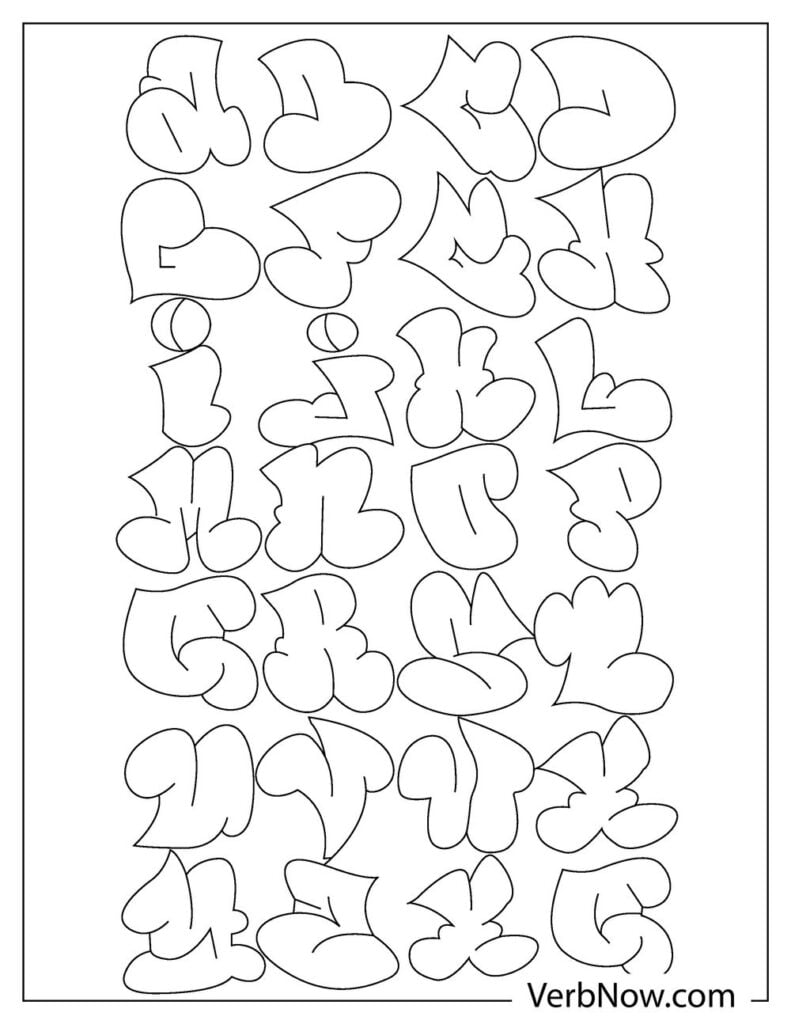 funtastic graffiti alphabet coloring pages printable jpg