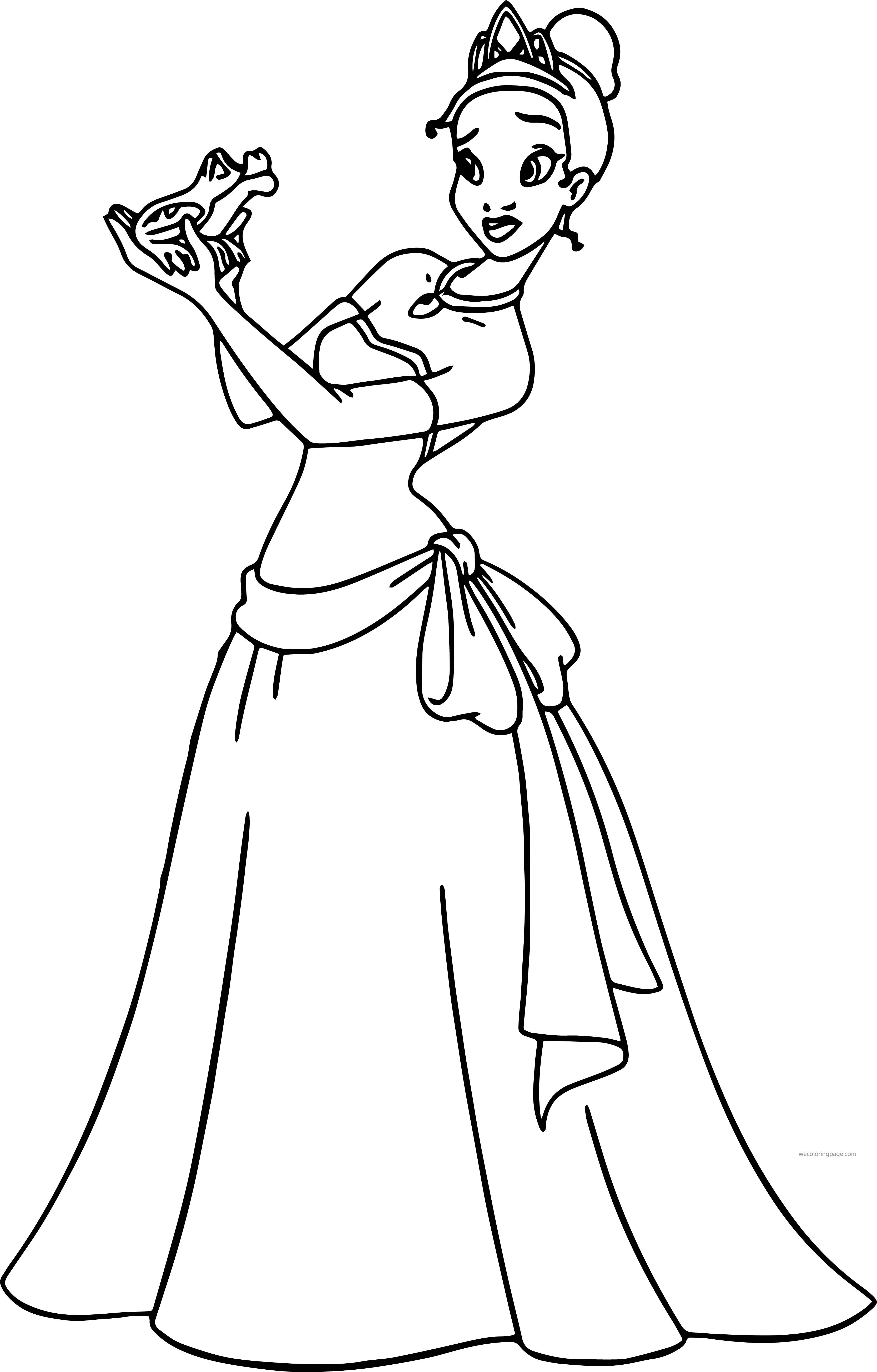 joyful princess frog coloring pages printable jpg