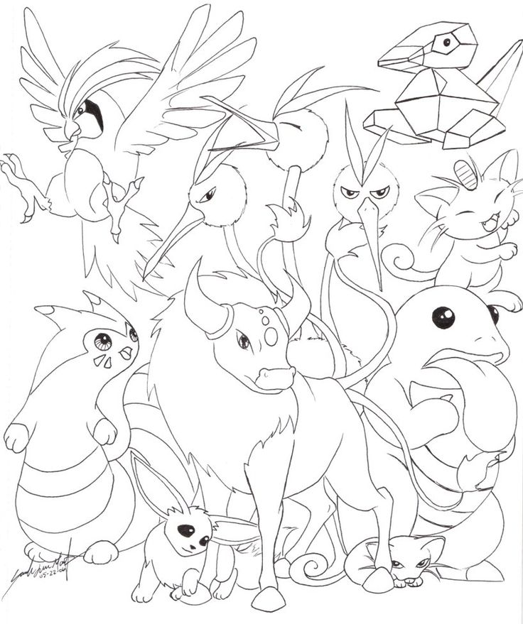 10 Multiple Pokemon Coloring Pages for a Colorful Adventure