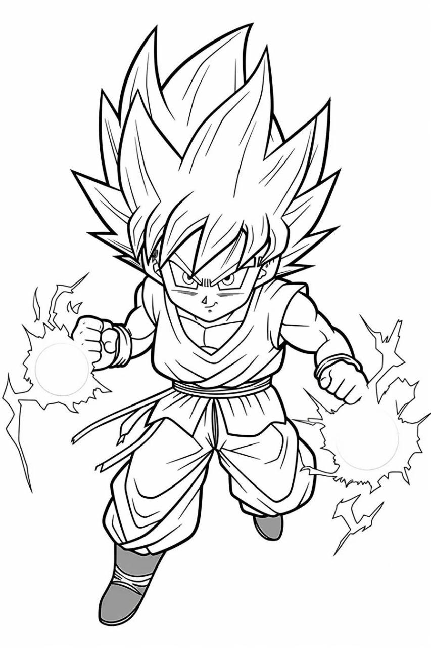 Goku Coloring page | For Kids & Adults