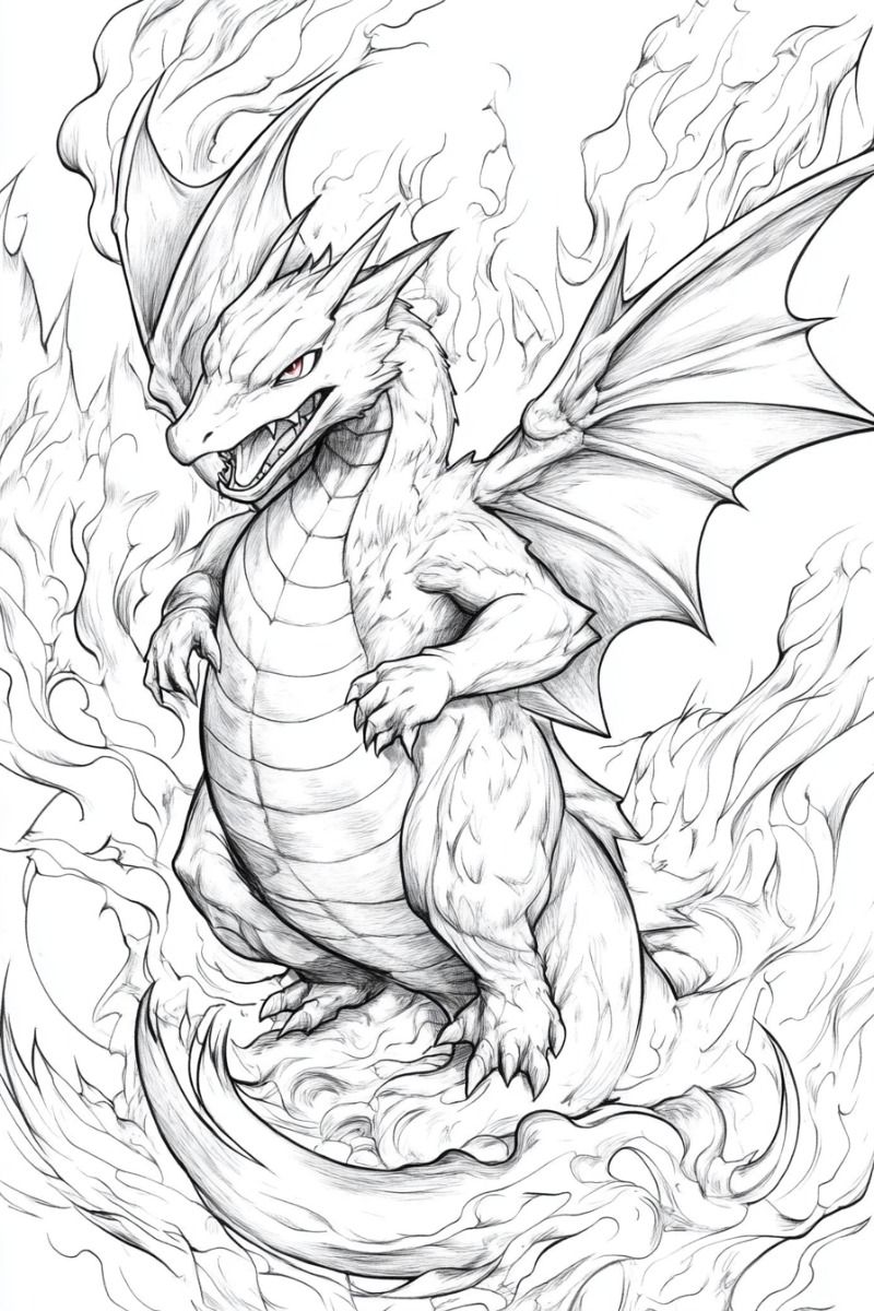 35 Charizard Pokemon Coloring Pages Free Printable 32