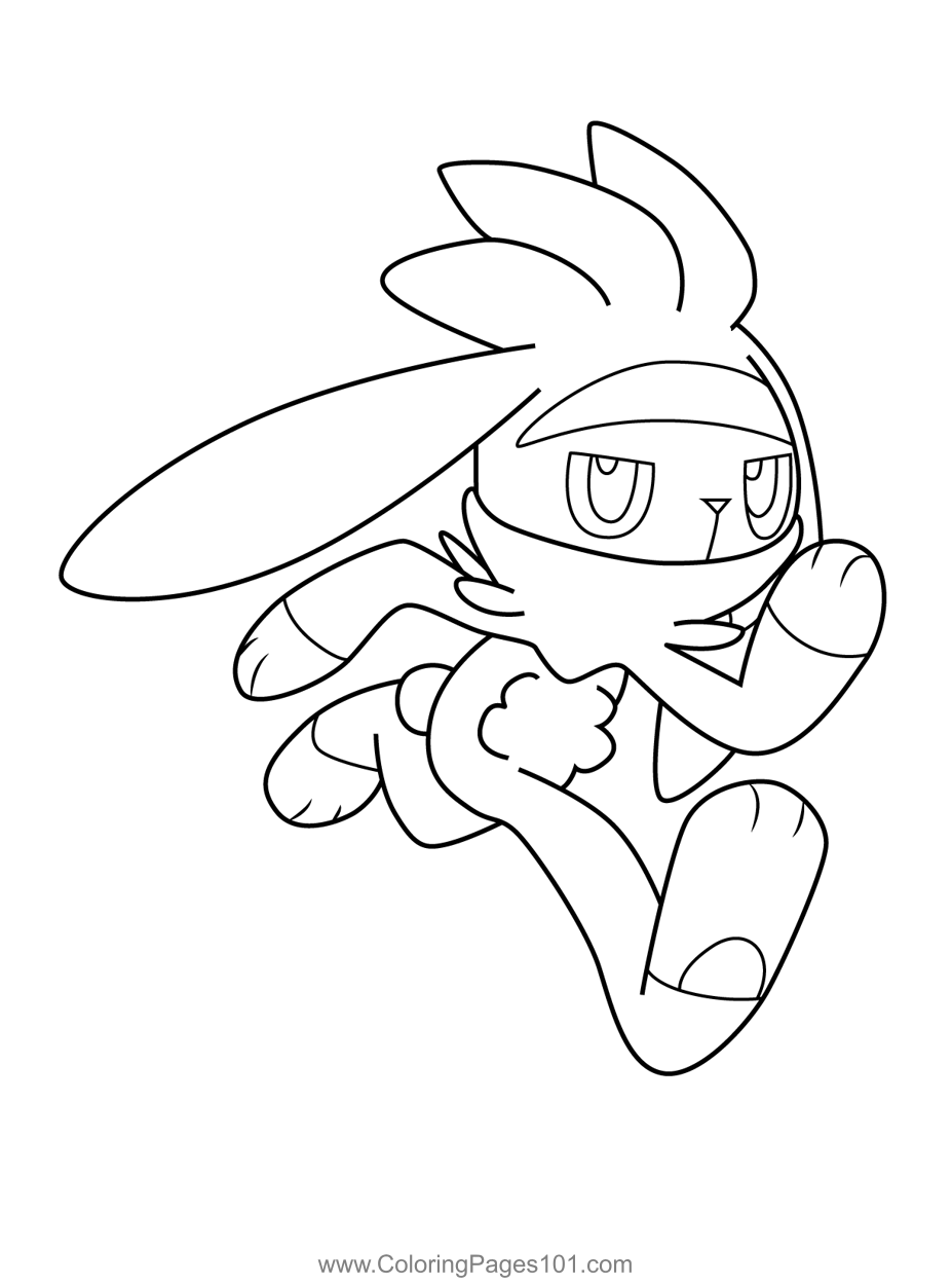 10 Raboot Pokemon Coloring Page for Budding Artists