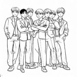 10 BTS Printable Coloring Pages for Creative Expression and Relaxation