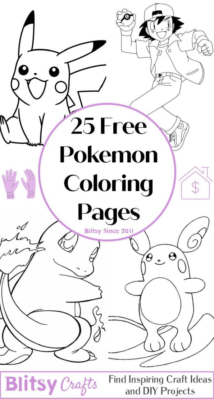 25 Free Pokemon Coloring Pages for Kids and Adults