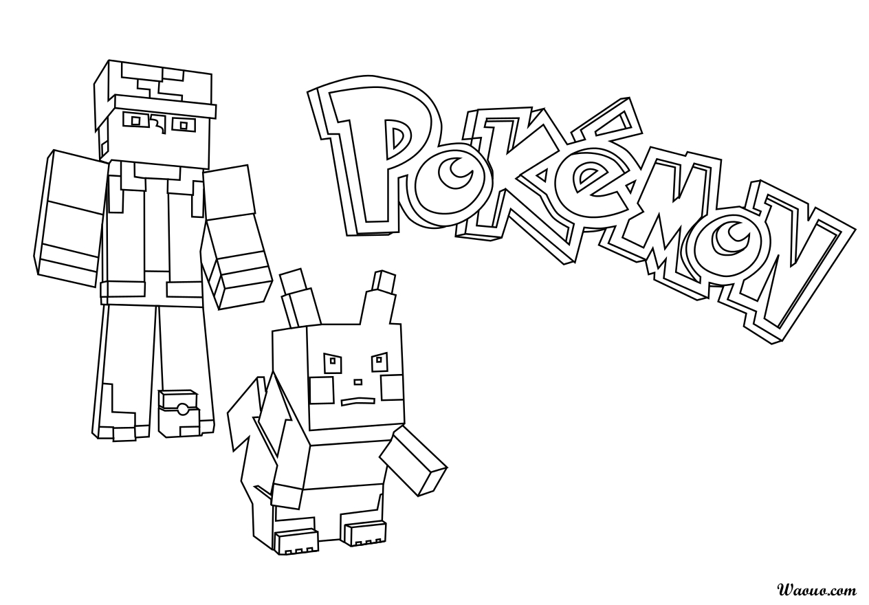 10 Minecraft Pokemon Coloring Pages for Creative Kids