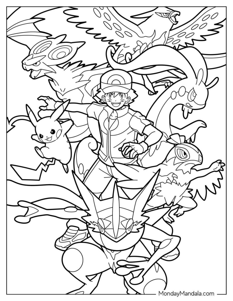 20 Ash Ketchum Coloring Pages Free Printable for Kids