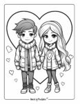 31+ Cartoon Valentines Couple Coloring Pages for Playful Fun