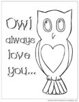 31+ Free Valentine Owl Pages with Hearts and Love Themes