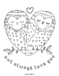 31+ Fun Owl Coloring Pages for Kids this Valentine’s Day
