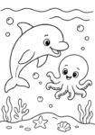 5 Easy Dolphin Coloring Pages for Toddlers and Preschoolers